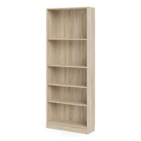 Thumbnail for Oak Finish Simple Tall Wide Open Bookcase 4 Shelves