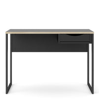 Thumbnail for Function Plus Desk 1 Drawer in Black with Oak Trim