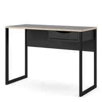 Thumbnail for Function Plus Desk 1 Drawer in Black with Oak Trim