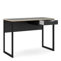 Thumbnail for Function Plus Desk 1 Drawer in Black with Oak Trim