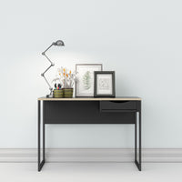 Thumbnail for Function Plus Desk 1 Drawer in Black with Oak Trim