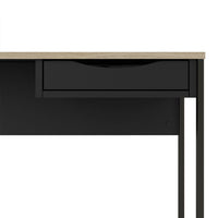 Thumbnail for Function Plus Desk 1 Drawer in Black with Oak Trim