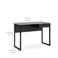 Thumbnail for Function Plus Desk 1 Drawer in Black with Oak Trim