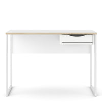 Thumbnail for Function Plus Desk 1 Drawer in White with Oak Trim