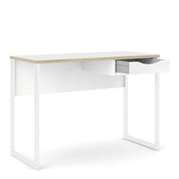 Thumbnail for Function Plus Desk 1 Drawer in White with Oak Trim