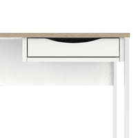 Thumbnail for Function Plus Desk 1 Drawer in White with Oak Trim