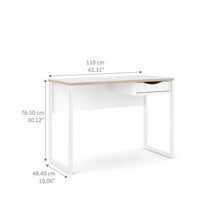 Thumbnail for Function Plus Desk 1 Drawer in White with Oak Trim