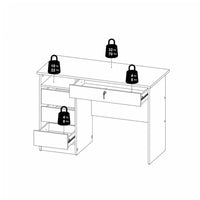 Thumbnail for Function Plus Desk (3+1) handle free Drawer in White