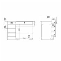 Thumbnail for Function Plus Desk (3+1) handle free Drawer in White