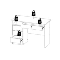 Thumbnail for Function Plus Desk (3+1) handle free Drawer in Jackson Hickory Oak