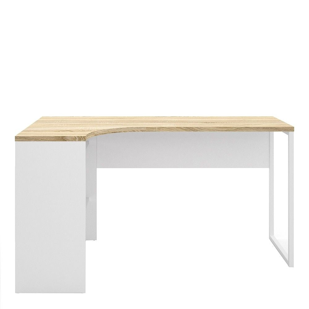 White and Oak 2 Drawer Office Study Desk