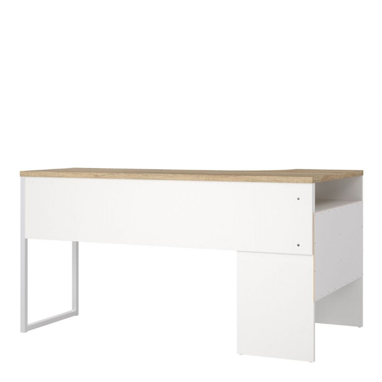 White and Oak 2 Drawer Office Study Desk