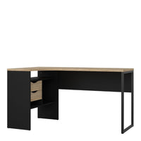 Thumbnail for Matt Black and Oak 2 Drawer Office Study Desk