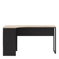 Thumbnail for Matt Black and Oak 2 Drawer Office Study Desk