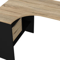 Thumbnail for Matt Black and Oak 2 Drawer Office Study Desk