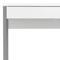 Thumbnail for White Slim 2 Drawer Office Study Desk With Silver Metal Legs