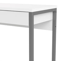 Thumbnail for White Slim 2 Drawer Office Study Desk With Silver Metal Legs