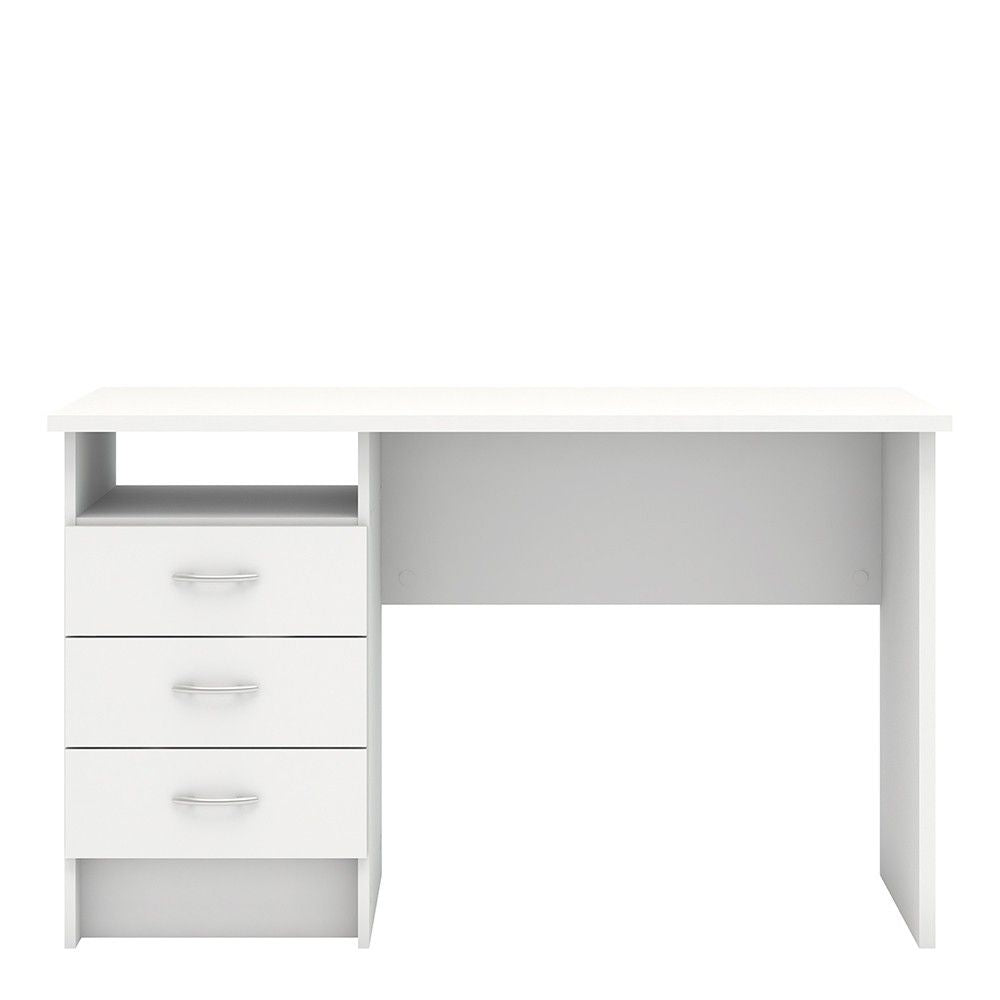 White Pedestal 3 Drawer Office Desk