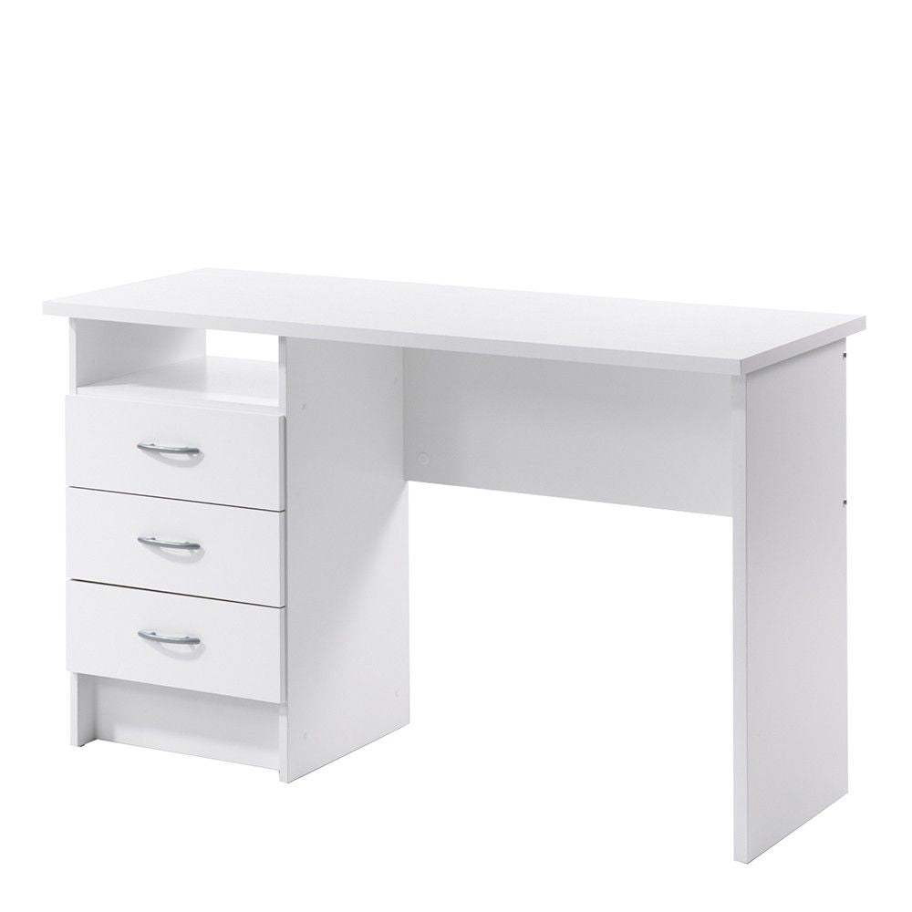 White Pedestal 3 Drawer Office Desk