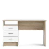 Thumbnail for Function Plus Oak Desk 3 White Drawers