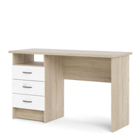 Thumbnail for Function Plus Oak Desk 3 White Drawers