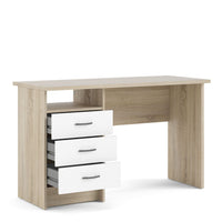 Thumbnail for Function Plus Oak Desk 3 White Drawers