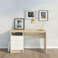 Thumbnail for Function Plus Oak Desk 3 White Drawers