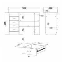 Thumbnail for Function Plus 4 Drawer Desk in Oak