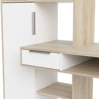 Thumbnail for Function Plus Desk multifunctional Desk with Drawer and 1 Door in White and Oak