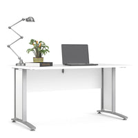 Thumbnail for Desk 150 cm in White With Silver grey steel legs