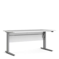 Thumbnail for White Finish Silver Grey Steel Height Adjustable Leg Office Desk