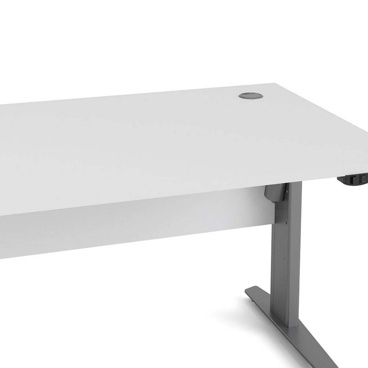 Desk 150 cm in White With Silver grey steel legs