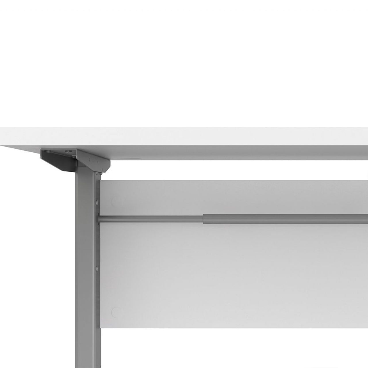 Desk 150 cm in White With Silver grey steel legs