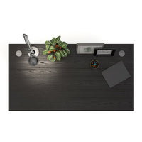 Thumbnail for Desk 150 cm in Black woodgrain With Silver grey steel legs