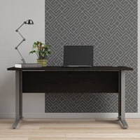 Thumbnail for Desk 150 cm in Black woodgrain With Silver grey steel legs