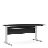 Thumbnail for Black Woodgrain Top Office Desk With White Height Adjustable Legs