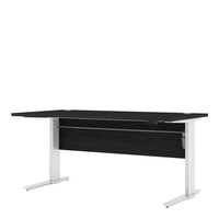 Thumbnail for Black Woodgrain Top Office Desk With White Height Adjustable Legs