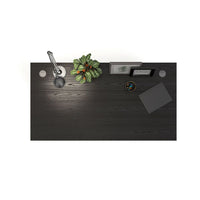 Thumbnail for Black Woodgrain Top Office Desk With White Height Adjustable Legs