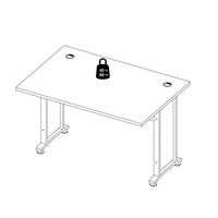 Thumbnail for Desk 120 cm in White With Silver grey steel legs