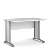 Thumbnail for Desk 120 cm in White With Silver grey steel legs