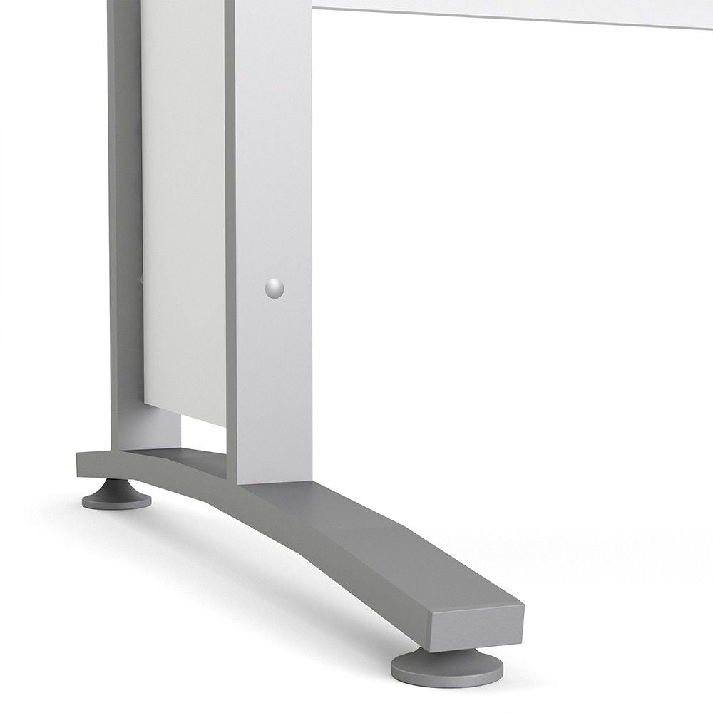 Desk 120 cm in White With Silver grey steel legs