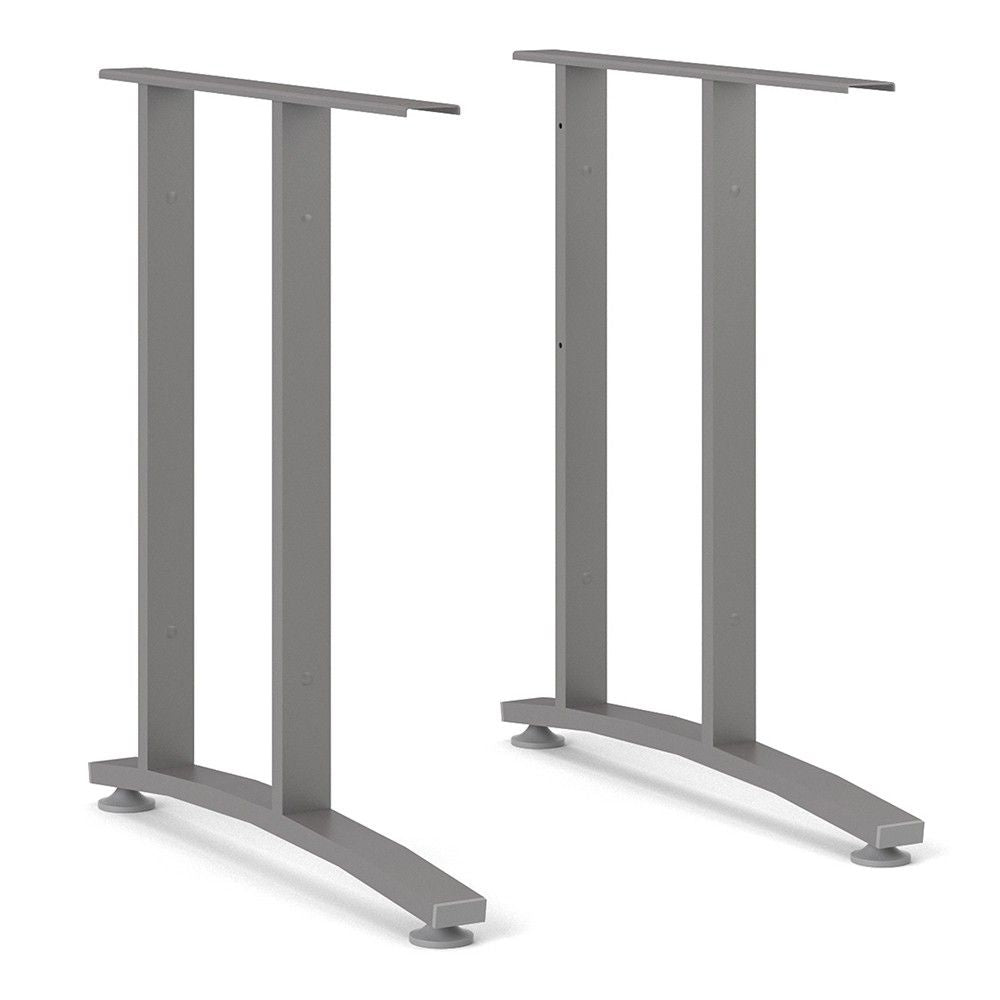 Prima Desk 120 cm in Black woodgrain With Silver grey steel legs