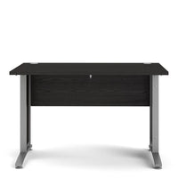 Thumbnail for Prima Desk 120 cm in Black woodgrain With Silver grey steel legs