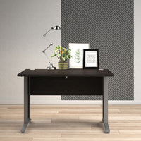 Thumbnail for Prima Desk 120 cm in Black woodgrain With Silver grey steel legs