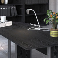 Thumbnail for Prima Desk 120 cm in Black woodgrain With Silver grey steel legs