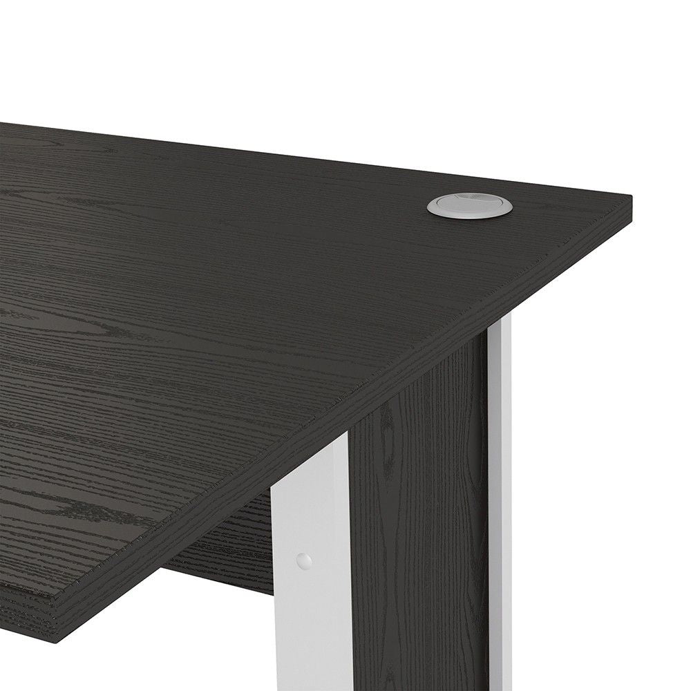 Prima Desk 120 cm in Black woodgrain With White legs