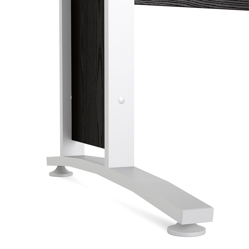 Prima Desk 120 cm in Black woodgrain With White legs