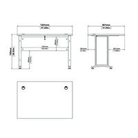 Thumbnail for Desk 120 cm in Oak With White legs