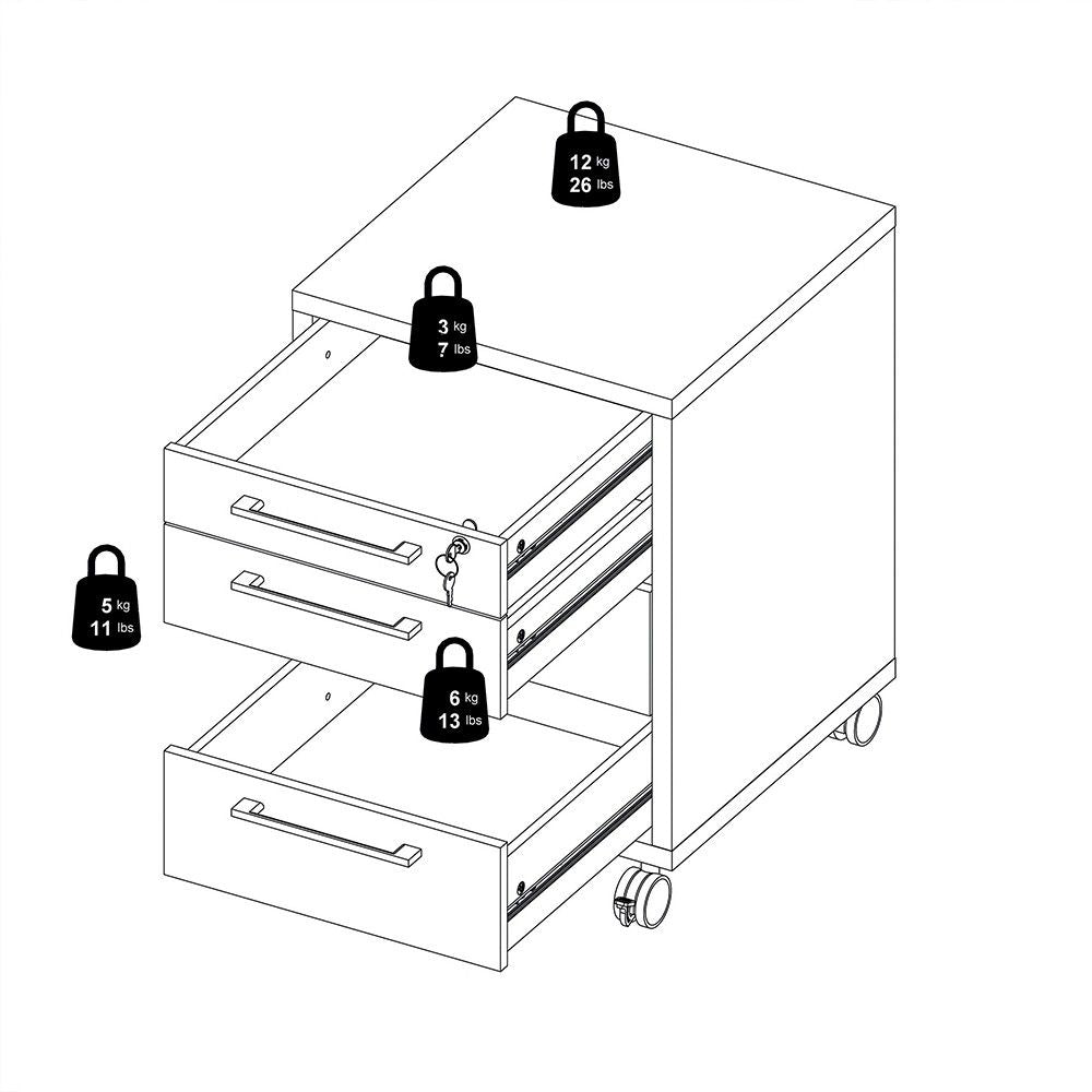 Mobile cabinet in White