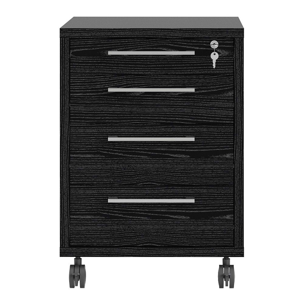 Mobile cabinet in Black woodgrain